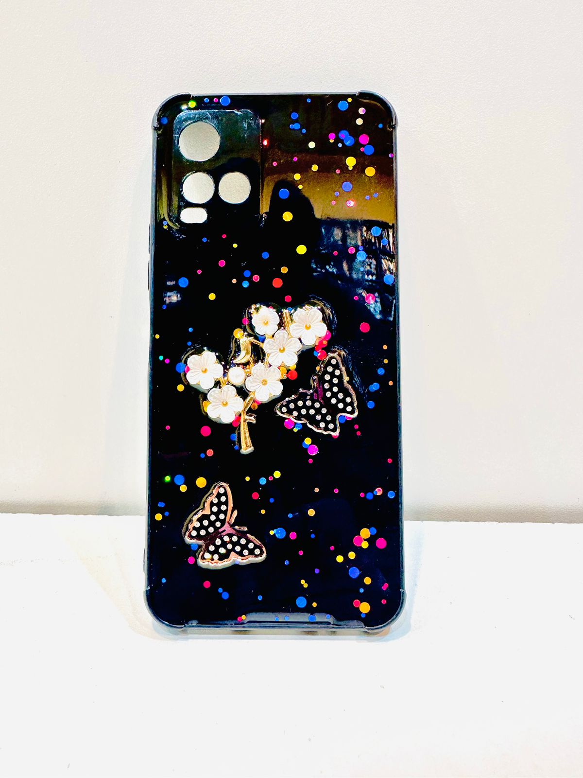 Lahore Mobile Case Fancy Flower Butterfly Back Cover for VIVO Y21T Y33s Y21 Y21A, Liquid Silicone Case with Precise Cutouts, Soft Grip, 9 Color Options 7