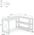 Eye Catching L-Shaped Reversible Industrial Desk with Storage Shelves Corner Computer Desk PC Laptop Study Table Workstation for Home Office And for Small Space. 