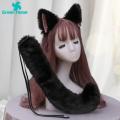 Green Home Fox Headband Tail Set Decorative Anti-slip Fox Ears Tail Set. 