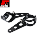Cafe Racer Style Metal Bracket Headlight Holder For Motorcycle, Head Lamp Holder Headlight Mounting Brackets Fork Fits 35MM-43MM Fork Tubes Universal (Black), Sleek Design, Universal Fitment Eg YBR, Suzuki, Honda Etc - Motex Auto Line. 