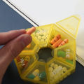7 Days Medicine Pill Box Mini Round Portable Travel Storage Pill Box Storage Box. 