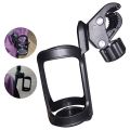 Bike Cup Holder Stroller Bottle Holders Universal 360 Degrees Rotation Antislip Cup Drink Holder for Baby Stroller Pushchair Bicycle Wheelchair Walker Motorcycle - Black. 