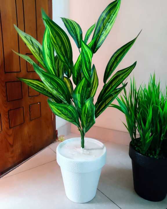 Artificial Plants for Home Decor Indoor, Faux Plants, 12 leaves Plants for Living Room Decor 1.8 ft Height