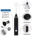 Rechargeable Electric Foam Maker - Handheld Milk Wand Mixer Frother for Hot Milk, Hand Blender Coffee, Egg Beater. 