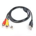 Audio Video USB A 2.0 female Male To 2 3 Rca 2/3RCA Male female AV plug USB Adapter connector converter Cable wire PC TV HDTV Q1. 
