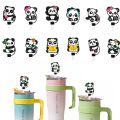 Compact Cute Panda Straw Tips Covers Dust-Proof Good Sealing Straw Cover Cap Party Supplies Straw Tips Lids for Stanley 10mm Straw. 
