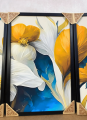 Abstract Colorful Spring Flower Texture Art Floating Wall Painting Set of Three | Al Ghani. 