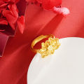 Ancient Fasha Golden Lotus Necklace Earrings Ring Set Versatile Court Chinese Wind Hand Jewelry Yiwu Accessories Wholesale. 