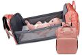 3 in 1 Diaper Bag Backpack with Changing Station, Travel Bassinet Foldable Baby Bed, Baby Bag Portable Crib, Mummy Bag, Large Capacity, Waterproof. 