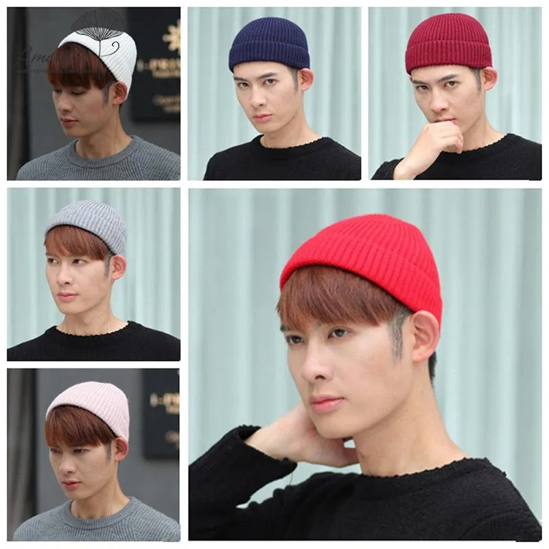 ALLGOOD】Fashion Men Knitted Hat Beanie Skullcap Sailor Cap