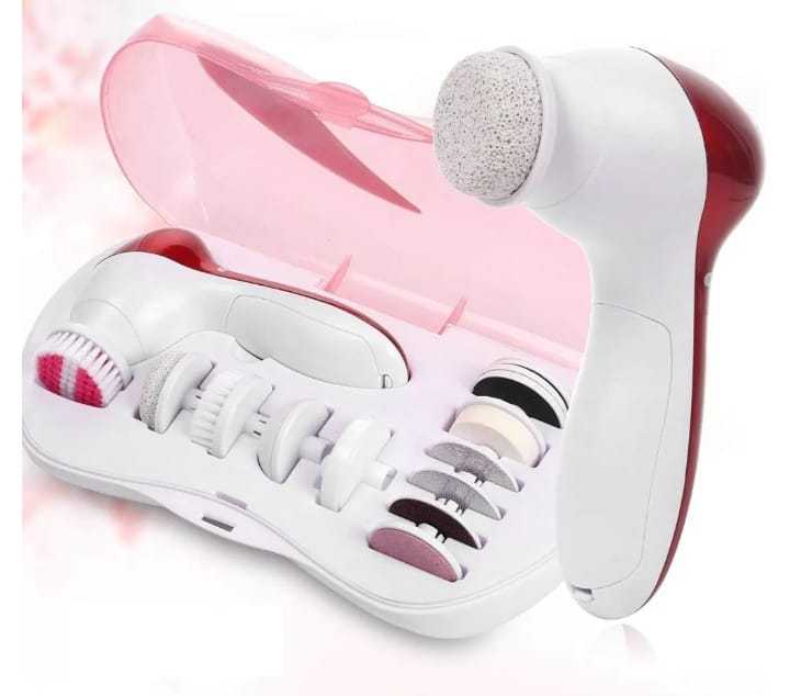 11 in 1 Face Massage Beauty Device Machine Facial Massager and Body Exfoliating Scrub Beauty Device Face Massager Machine Facial Machine Face Hand Foot facial Machine Electric Callous Remover & Massager Facial brush Set Pedicure Foot Care