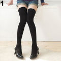 Women Pure Color Warm Over The Knee Thigh High Soft Socks Stockings Leggings. 