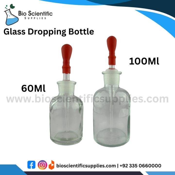 Dropper bottle with pipette Clear glass, 100 ml and 60ml | Dropping ...