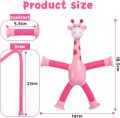 Telescopic Giraffe Suction Cup Toy, (1PC Random Colors) Cute Giraffe Stretch Tube Stress Relief Sensory Toy in Four Different Colors Suction Cup Giraffe Pop Tube Sensor Fidget Toy For Kids, Deformable Sensory Suction Cup Plastic Toy, Suction Robot Toy. 