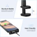 Gooseneck Tablet Holder Stand for Bed: Tryone Adjustable Flexible Arm Tablets Mount Clamp on Table Compatible with iPad Air Mini | Galaxy Tabs | Kindle Fire | Switch or Other 4.7-10.5" Devices(Black). 