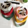 CGearuppt Solid Knitting Headbands Twisted Knotted Hair Band For Lady Girl Turban Wide Simple Hair Hoop Headwear Hair Accessories Navy. 