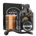 5pcs Men Beard Barba Grooming Beard Set Beard Growth oil Men Hair Enhancer Thicker Mustache Grooming Beard Care Oil comb bag. 