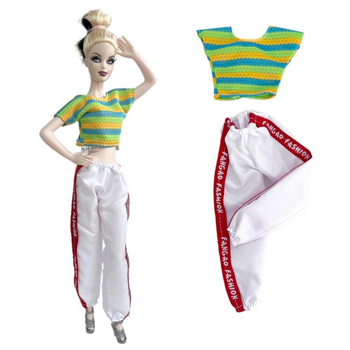 NK 1 Set Casual Running Wear Fashion Sportswear Exercise Gym Clothes For Barbie Doll Accessories Doll Girl' Dressing Up Toy JJ