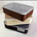 Small Basket with Cover for Multipurpose use (1 Pc Small Size Random Colors) (Length 11inches Height 8inch Depth 3inches). 