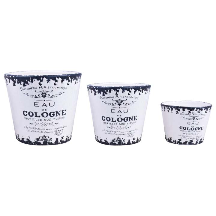 Ceramic Decorative Plant Pots 3 Sizes Set