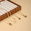 Wholesale Trendy Tiger Eye Stone Pendant Necklace Gold Plated Stainless Steel Brown Flower Necklace For Women Daily. 