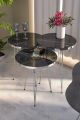 1 PCS / SET OF 3 ROUND COFFEE TABLE HIGH GLOSS NESTING END TABLES - ROUND WOOD STACKING COFFEE SIDE ACCENT TABLES WITH METAL LEGS FOR LIVING ROOM, HOME OFFICE, NIGHTSTANDS FOR BEDROOM, STURDY EASY ASSEMBLY - 3 PIECE NESTING TABLE SET FOR LIVING ROOM. 
