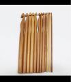 Wooden Crochet Hook Set (Set of 12 Hooks). 