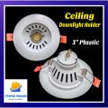 Ceiling Downlight Bulb Holder Cieling Light Holder Screw type E27-3 Inch PVC Plastic. 