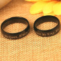 Couple Rings Letter Design Uni Always Your King Black Promise Ring. 