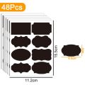 48pcs Removable Blackboard Sticker for Spice Jar Kitchen Jars Bottles Label Sticker with Erasable Marker Kitchen organization. 