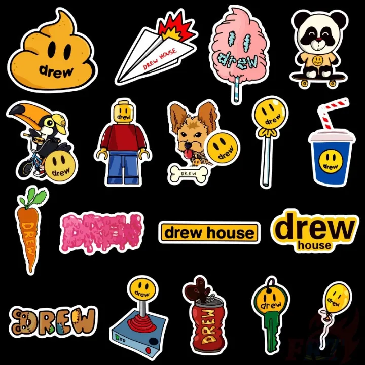 %E2%9D%89%20Drew%20House%20-%20Justin%20Bieber%20Fashion%20Brand%20Series%2001%20Stickers%20%E2%9D%89%2050Pcs/Set%20Waterproof%20DIY%20Decals%20Doodle%20Stickers%20-%20Image%205