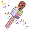 5 in 1 Wireless Karaoke Microphone with LED Lights – Bluetooth Mic Speaker for Kids Singing, Music & Fun – Rechargeable & Portable. 