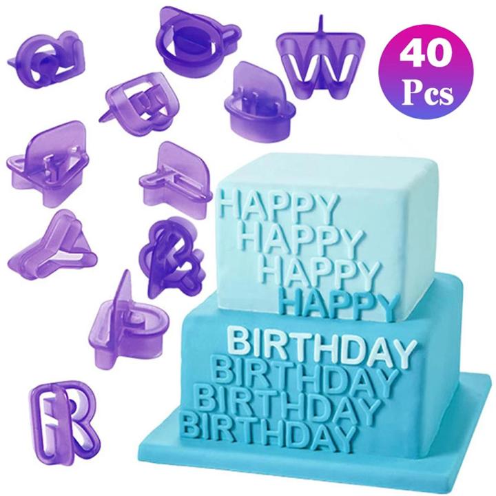 40PCs Digital Alphabet Letter Number Fondant Cake Biscuit Baking Mould Cookie