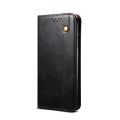 For iPhone XS Max Simple Wax Crazy Horse Texture Horizontal Flip Leather Case with Card Slots & Wallet. 