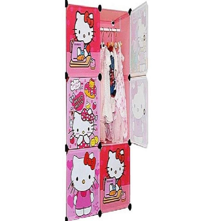 Hello Kitty Fiber Plastic Storage Cabinet & Wardrobe - Pink