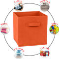 Foldable Storage Cube Organizer with Secure Lid, and Convenient Handles - Perfect for Travel, Moving, and Organizing Toys. 