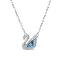 SNPQ Blue Pink Swan Necklace For Women Simple And Elegant Triangle Crystal Necklace Gift Boutique Jewelry Neck Chains Pendant. 
