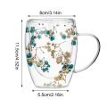 Dried Flowers Double Wall Glass Cup Double Wall Insulated Coffee Mug Decorative Flower Insulated Espresso Cup Drinkware Gift mug. 