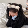 Cartoon Sweet Cute Plush Bear Ears White Coffee Color Girls Headband/ Loved Bear Ears Styling Fluffy Plush Wash Face Head Hoop. 