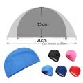 【Footprint】 Soumns Sports Free Size High Elastic Waterproof Adults/Kids Swimming Caps PU Fabric Protect Ears Swim Pool Hat. 