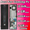 HP Z240 SFF : I5 6th Gen , 8GB ram DDR4, 500GB HDD , 2GB Gaming GPU , 128GB M.2 SSD. 