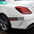 Pair of Scratch Protection Sticker (2PCS) Black - Grid flag small scratch sticker snare sticker door personality body sticker car scratch paste car rear bumper sticker  Car decoration. 