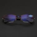 Rimless Diamond-cut Reading Glasses Anti-blue Light and Neutral / Blue Film Integrated Full Degree 1.0 1.5 2.0 2.5 3.0 3.5 4.0. 