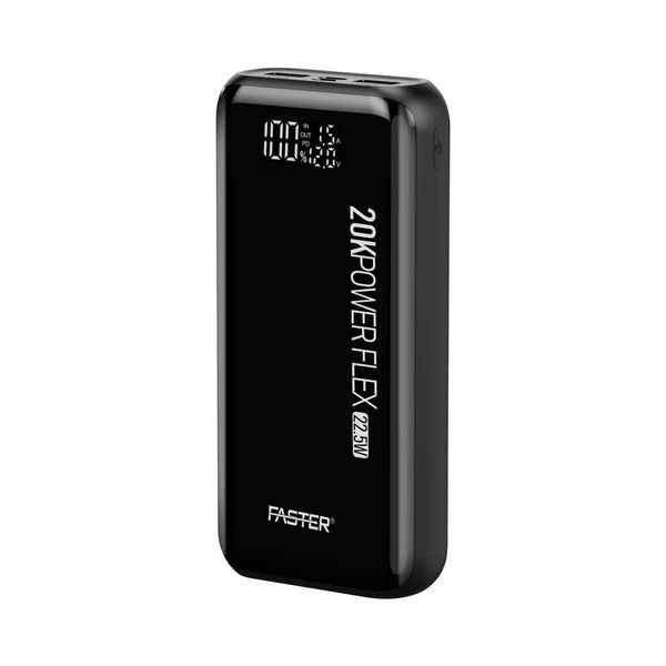 FASTER PF20K POWER FLEX 22.5W POWER BANK 20000 MAH QC3.0 WITH DIGITAL DISPLAY