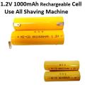 Pack of 2 cell 1.2V 1000mAh rechargeable cell AA Use All shaving Machine. 