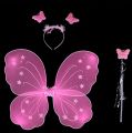 Fairy Butterfly Wings Costume for Baby Girl 3pc Wings + Hairband + Handstick. 