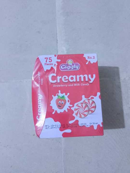 Giggly Creamy Strawberry And Milk Candy (75 PCS BOX)