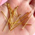 Flat Head Pins Golden Head pins For Making Jewelry Findings DIY Accessories 100pcs/ Bag 14mm. 