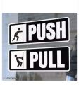 Pull Push door sticker small size 2pcs custom. 