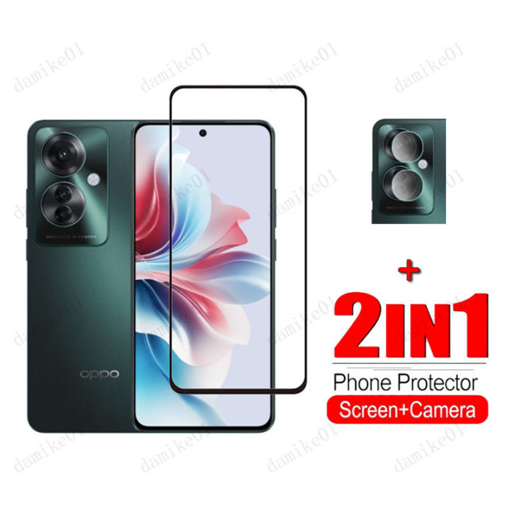 OPPO Reno 11F 5G Tempered Glass Film for OPPO Reno 11 F 10 Pro Plus 8T 5G 8Z 8 7Z 7 6Z 6 5 4 3 Pro A18 A38 A58 A78 A98 5G A96 A95 A94 A76 2 in 1 Camera Lens Glass Screen Protector